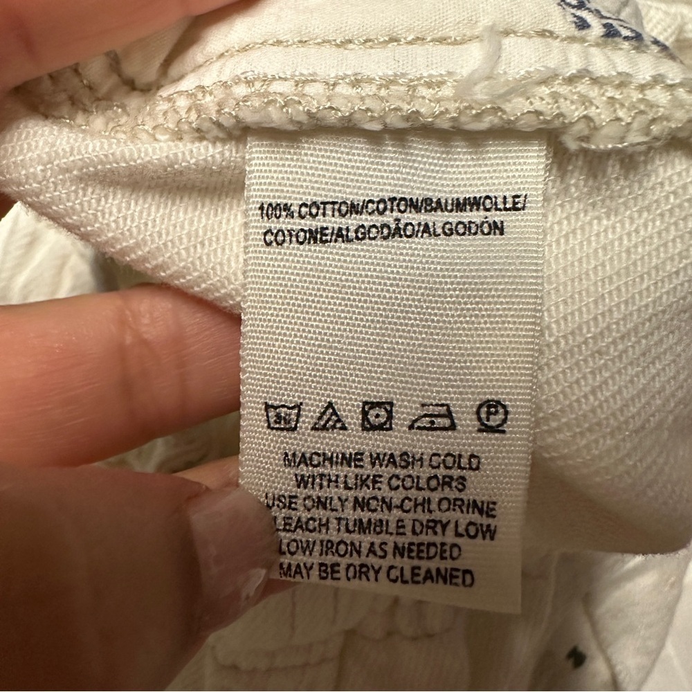 Free People Mixed Up Cotton Distressed Utility White Jeans Size XS - Picture 9 of 10